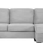 U-Shaped Upholstered Sectional Sofa with Movable Ottoman