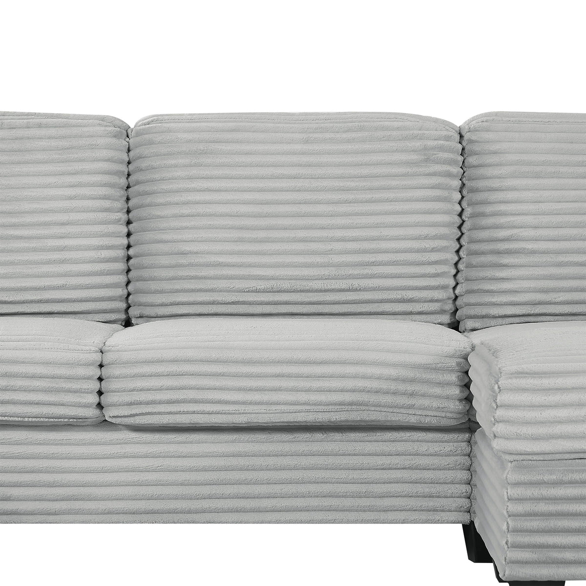 U-Shaped Upholstered Sectional Sofa with Movable Ottoman
