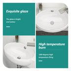 Modern Rectangle Wall Mount Bathroom Sink with Single Faucet Hole - White