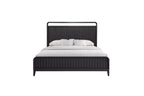 Open Panel Bed with Elm Veneer Headboard - Black