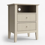 Fluted Nightstand with 2 Drawers and Soft-Close Slides - Multiple Colors