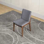 Mid-Century Modern Solid Wood Dining Chair Set with Fabric Upholstery - Multiple Colors