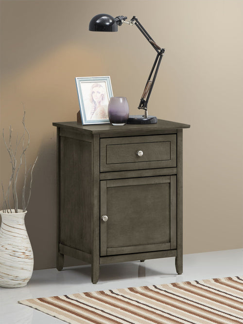 1 Drawer / 1 Door Nightstand with Durable Wood Construction - Multiple Colors