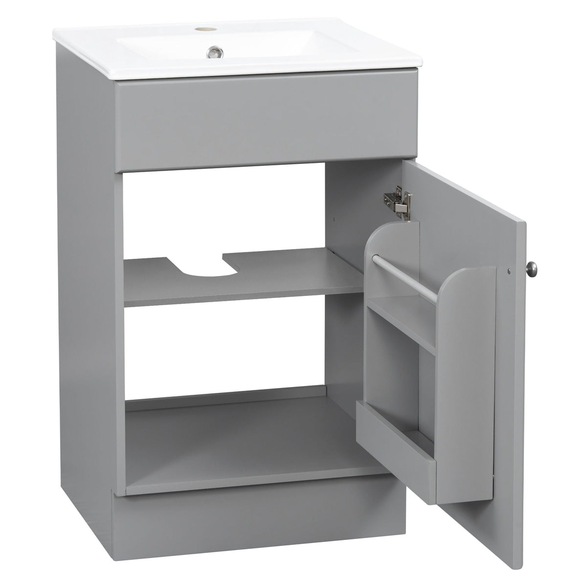 Bathroom Vanity with Sink and Adjustable Shelf - Multiple Colors