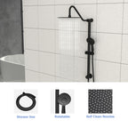 Shower System with 5 Function Rain Hand Shower and Slide Bar Combo - Pearl Silver, Gray, or Black