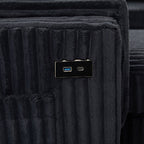 Convertible U-Shaped Sectional Sofa Bed with USB Ports and Storage – Black, Dark Gray, Blue