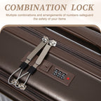 ABS Spinner Wheel Luggage Set with Cosmetic Case - Brown