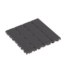 Plastic Interlocking Deck Tiles with Waterproof Construction - Dark Gray or Dark Brown