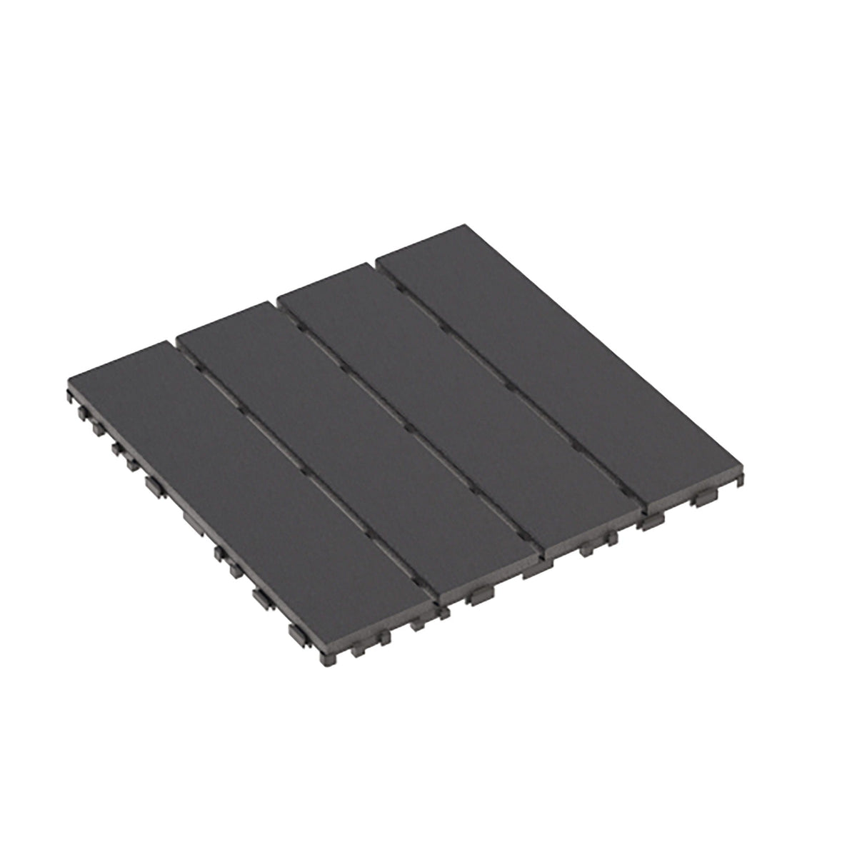 Plastic Interlocking Deck Tiles with Waterproof Construction - Dark Gray or Dark Brown
