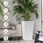 Indoor Outdoor Planter with Automatic Watering System - Dark Brown, Black, or White