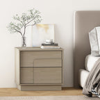 Modern Nightstand with Push to Open Drawers - Dark Gray, Dark Brown, or Light Brown