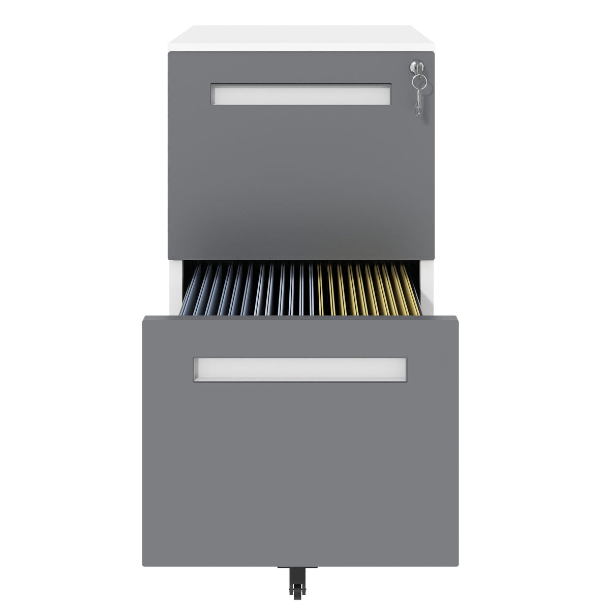 2-Drawer Mobile File Cabinet with Lock - White