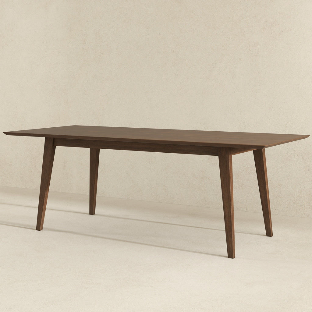 Rectangular Modern Dining Table with Solid Wood Construction – Dark Brown or White