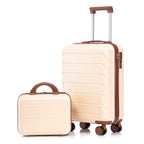 Beige 2-Piece Spinner Luggage Set with Hard Shell - Beige