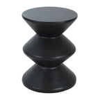 Modern Concrete Side Table with Matte Black Finish - Outdoor & Indoor