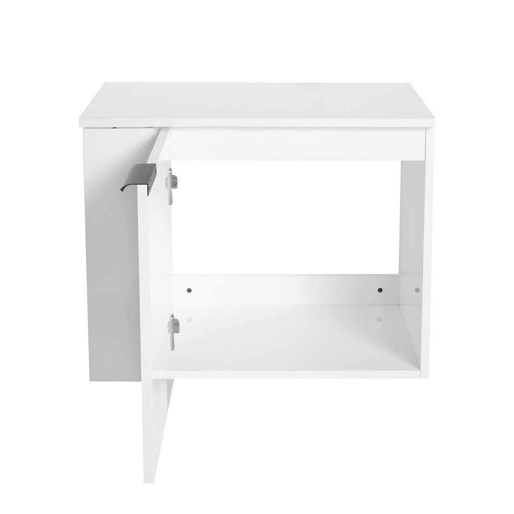 Modern Bathroom Vanity with Side Storage - Light Brown or White