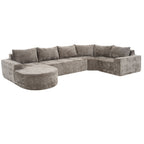 Modular Cloud Sectional Sofa Set with Deep Seating - Choose Beige, Dark Gray, or Dark Brown
