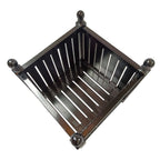 Square Outdoor Planter with Solid Wood Construction - Black
