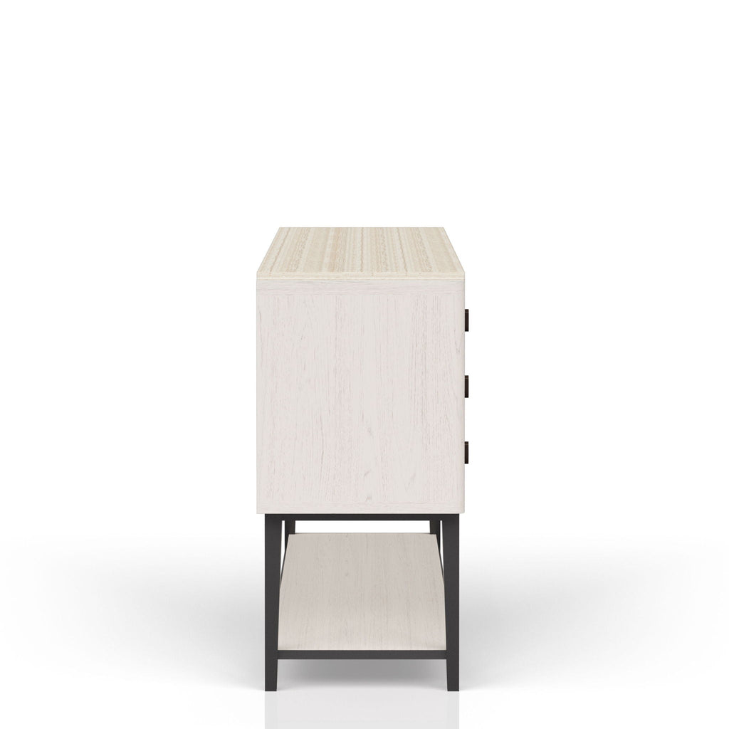 White Server With Base with Power Access - 60" W x 18" D x 37" H