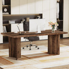 Vintage Executive Desk with Thickened Tabletop – Light Brown or Dark Brown