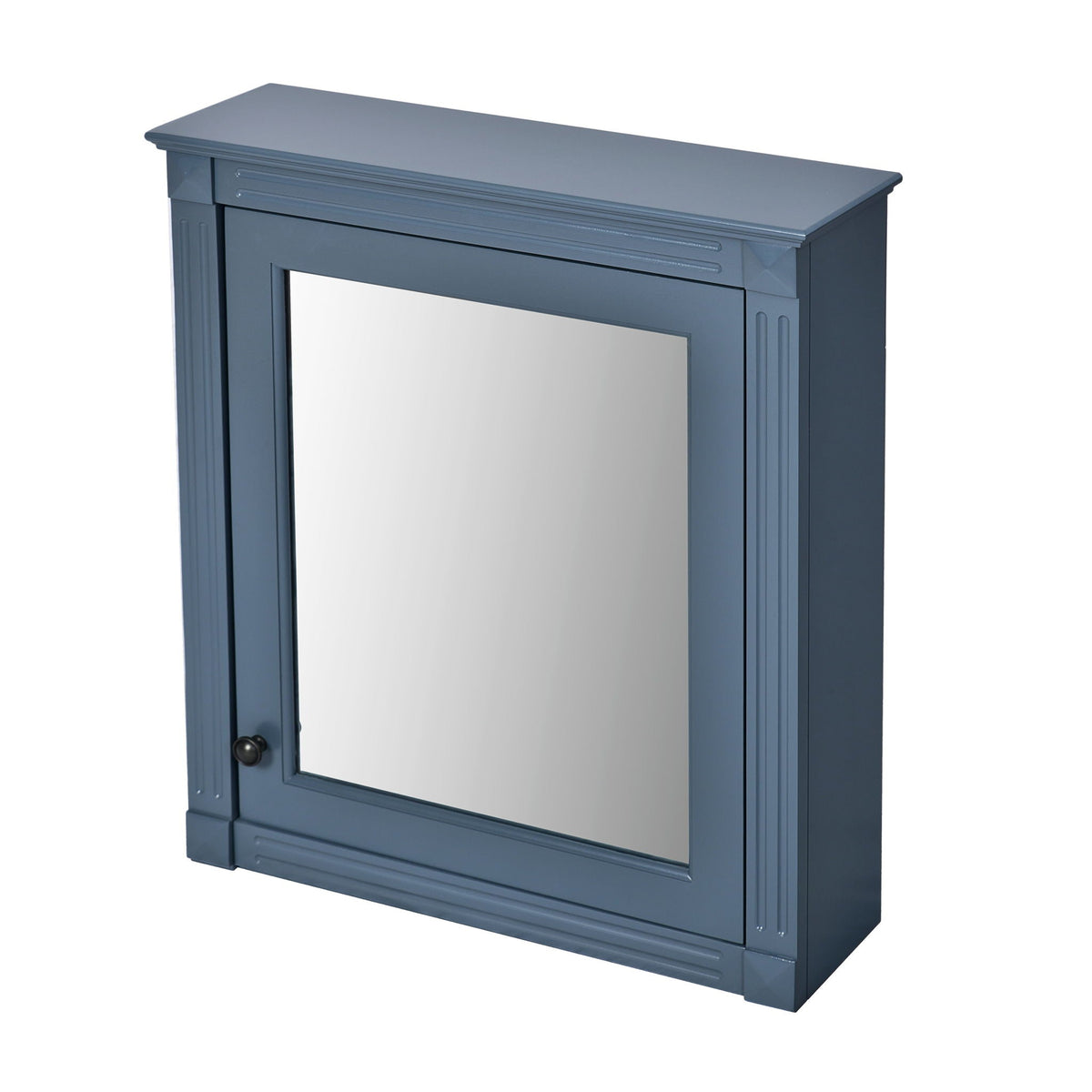 Wall Mounted Medicine Cabinet with Mirror and Adjustable Shelf - Dark Gray, White, Blue