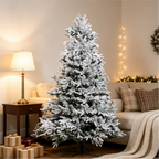 7 Ft Snow-Flocked PE/PVC Hybrid Christmas Tree