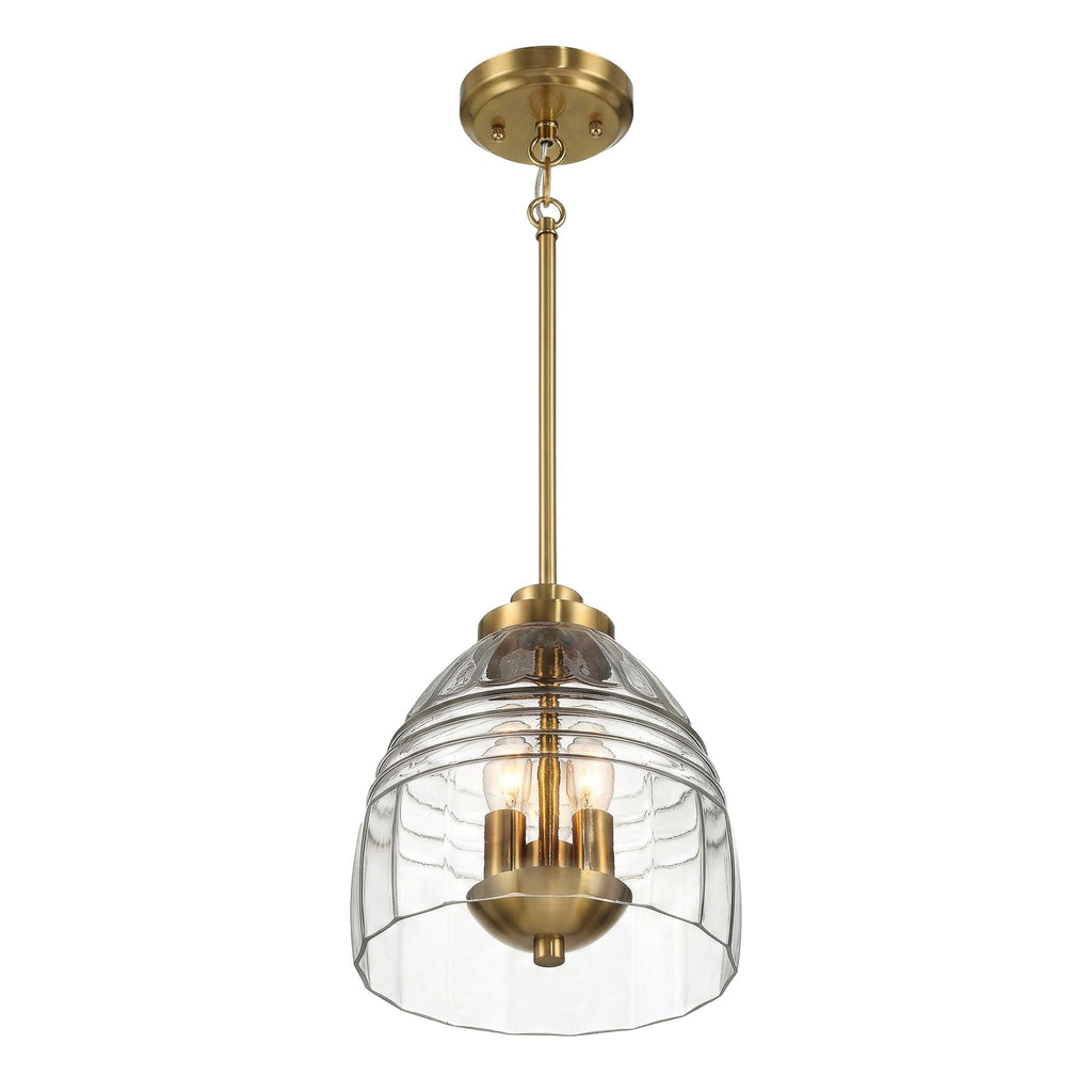 Ember - 3 Candle Lights Chain Pendant - Clear / Gold