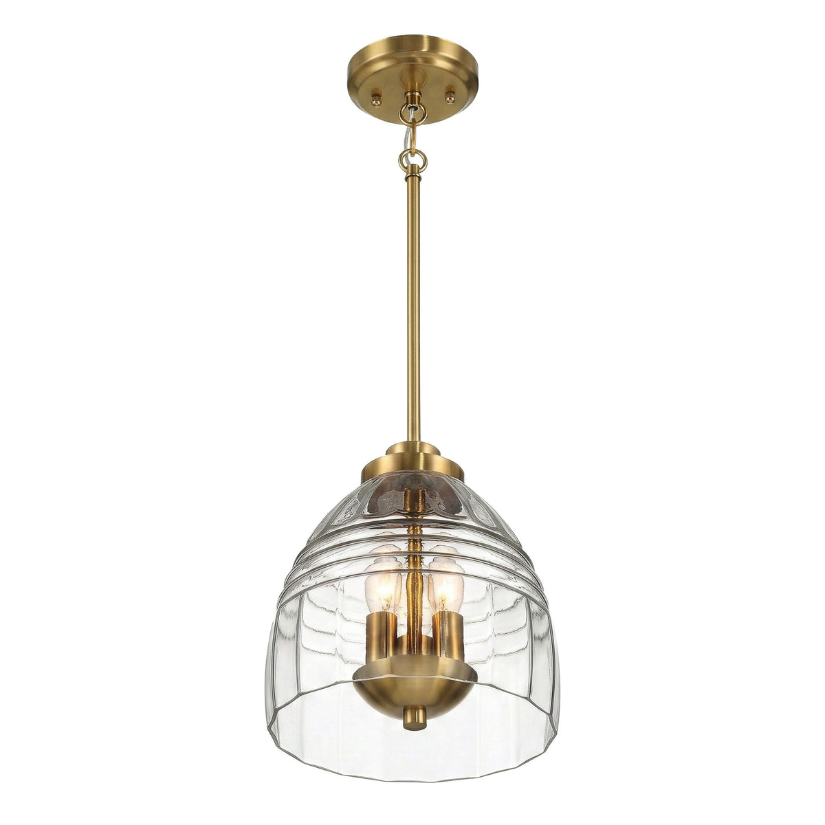 Ember - 3 Candle Lights Chain Pendant - Clear / Gold