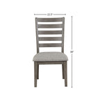 Ladder Back Dining Chair Set of 2 with Upholstered Seat - Gray