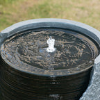 Broken Urn Water Fountain with Integrated Light - Dark Gray