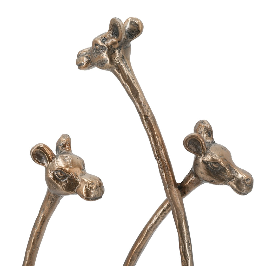 Giraffe Sculpture Animal Statue Decor with Antique Bronze Finish