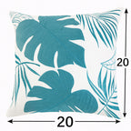 Autumn Vibes Leaf Accent Pillow with Soft Texture - Green, Dark Gray, Light Blue, Yellow, Orange