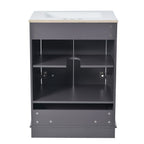 Modern Bathroom Vanity with Ceramic Sink Combo and Storage Cabinet - Multiple Colors