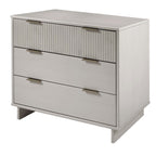 Solid Wood 3 Drawer Dresser with Ribbed Fronts - Multiple Colors