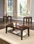 Docila 3-Piece Walnut Table Set with Parquet Tops - Dark Brown