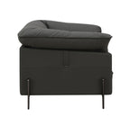 Top Grain Leather Chair with Memory Foam Cushions – Black