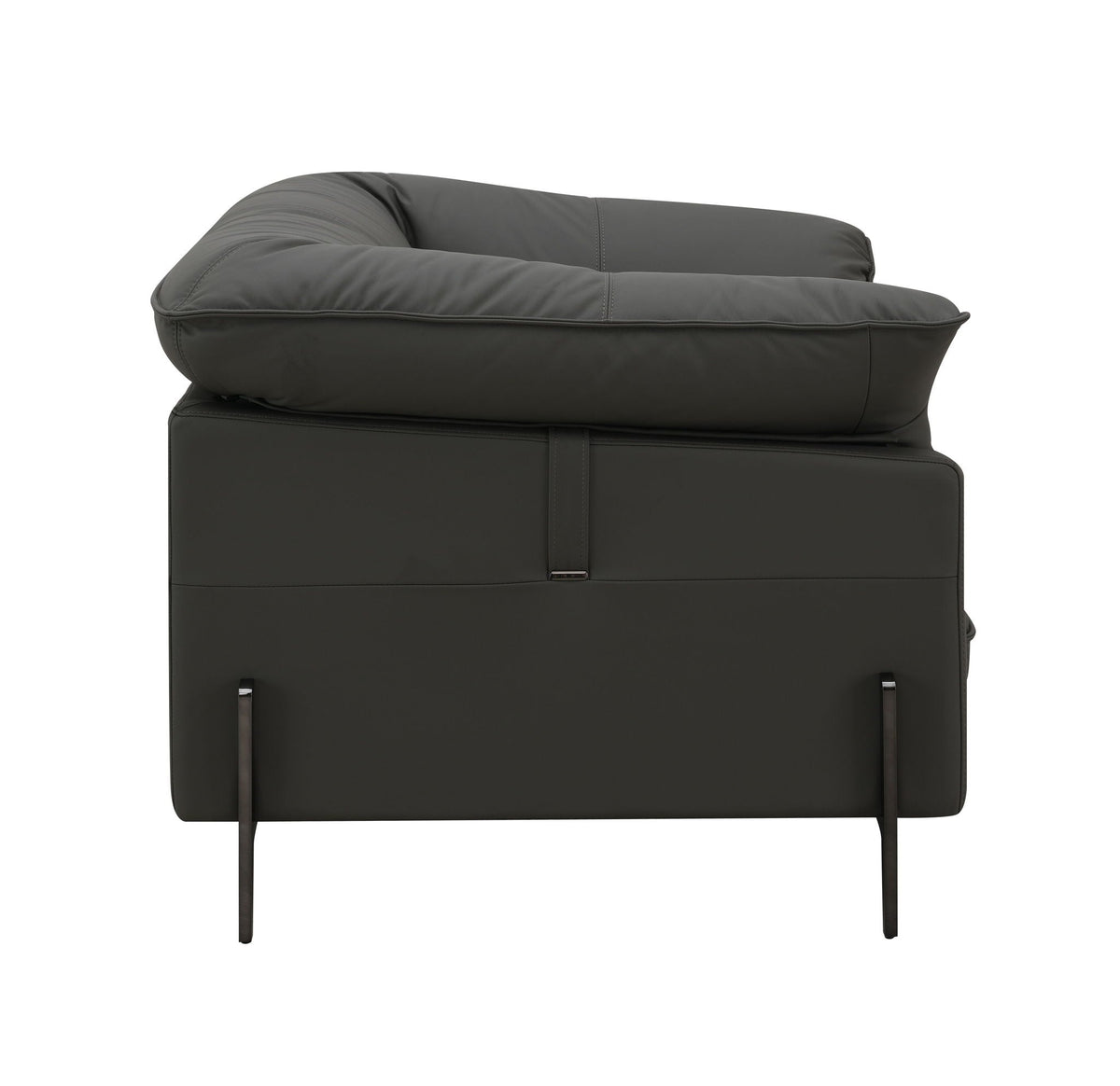 Top Grain Leather Chair with Memory Foam Cushions – Black