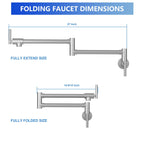 Wall Mount Pot Filler Faucet with Dual Handles - Brushed Nickel