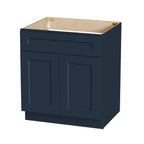Shaker RTA 33" Kitchen Sink Base Cabinet with Double Doors - Navy Blue