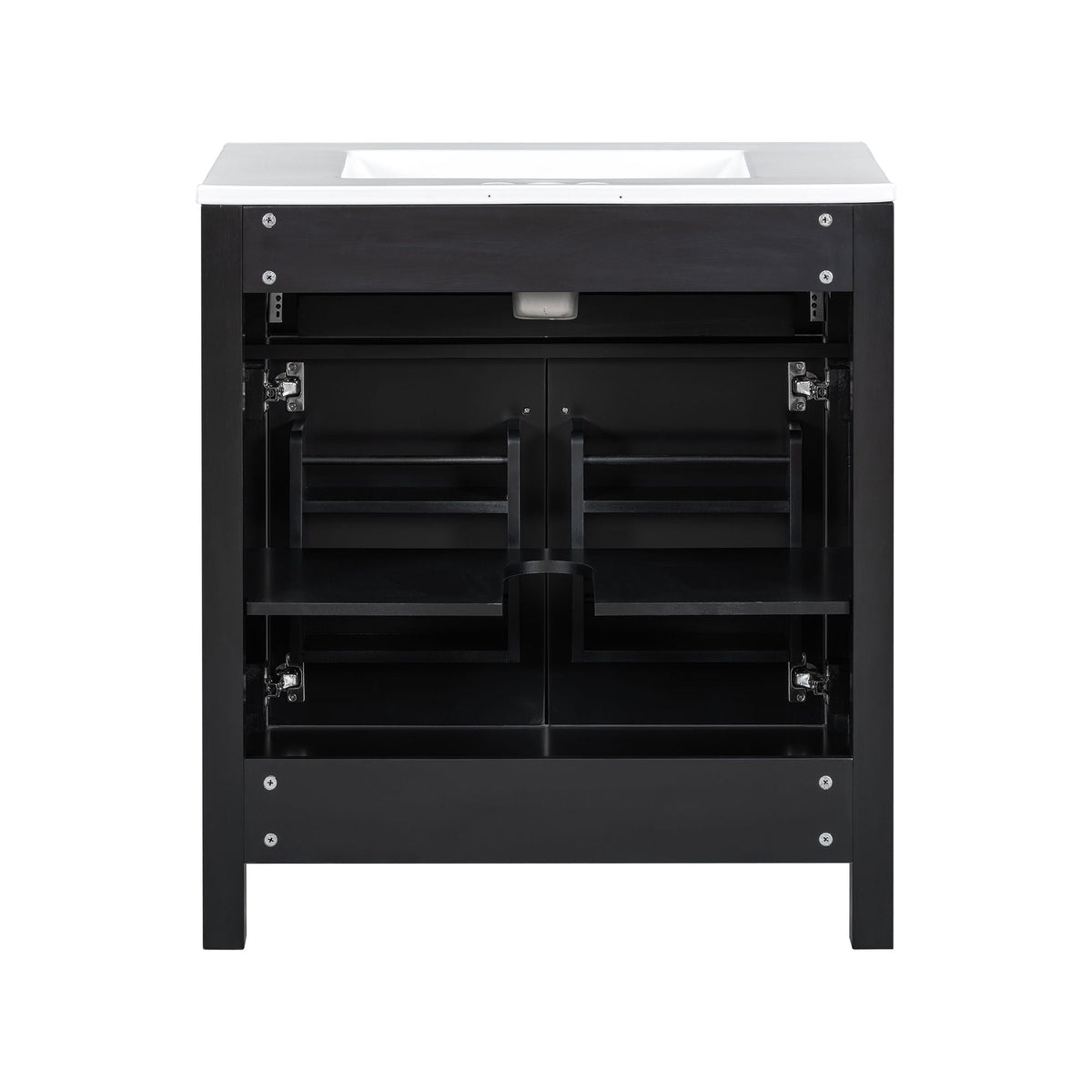 Modern Bathroom Vanity with Ceramic Sink and Soft Close Doors - Multiple Colors