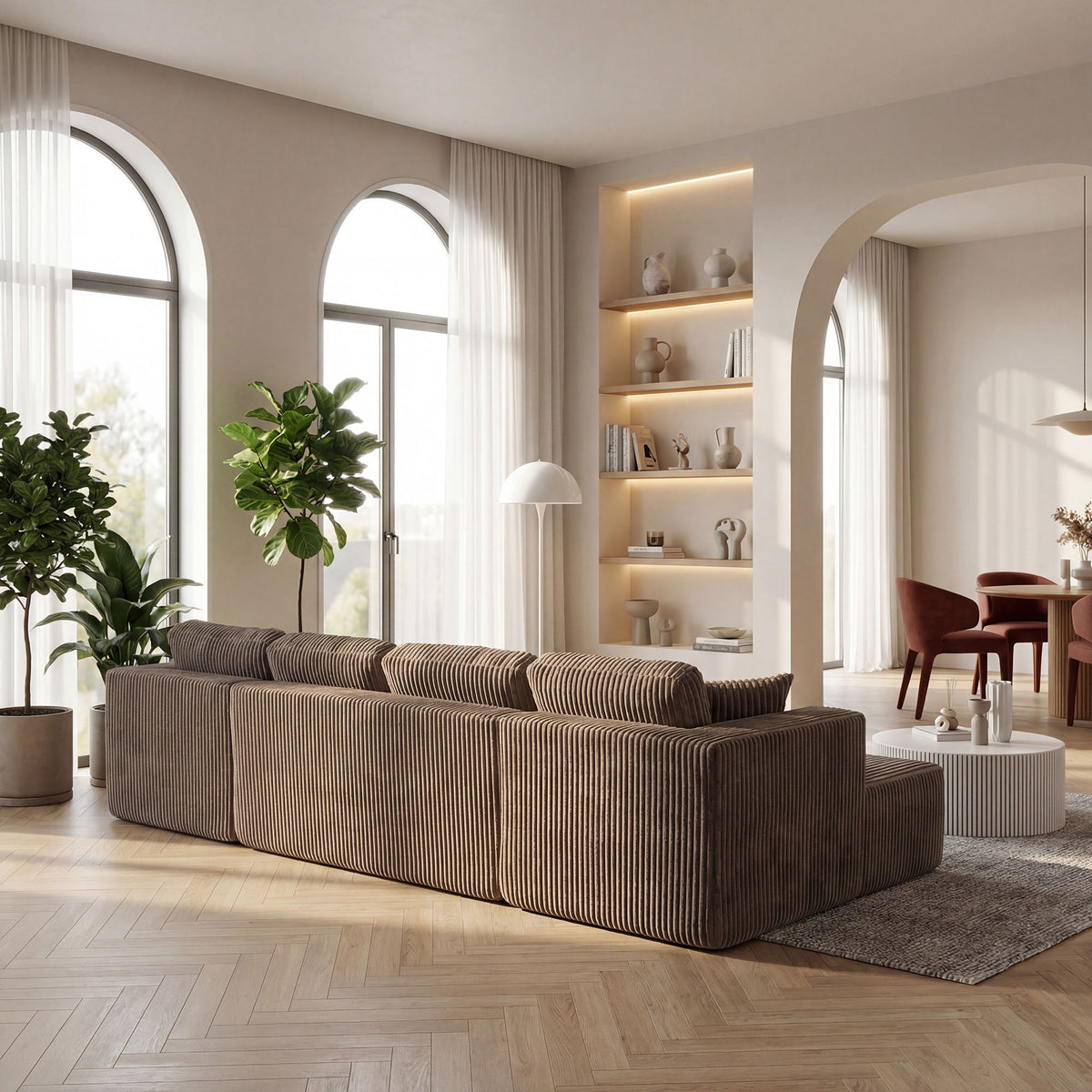 U-Shape Modular Sectional Sofa with Modular Design - Corduroy