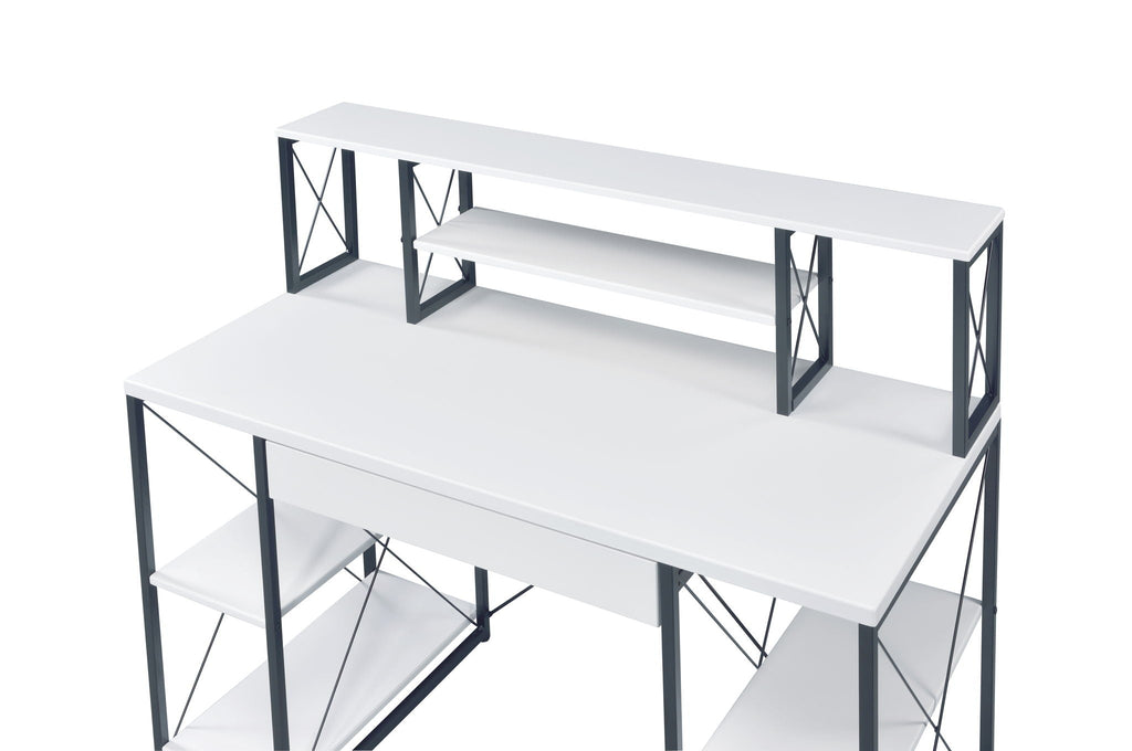 Amiel All Purpose Writing Desk with Storage - Black, Dark Gray, or White