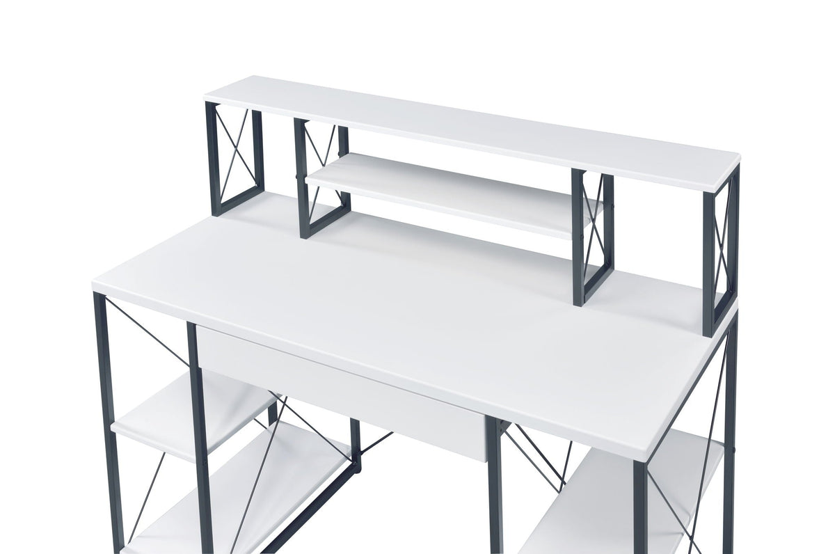 Amiel All Purpose Writing Desk with Storage - Black, Dark Gray, or White