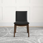 Mid-Century Modern Solid Wood Dining Chair Set with Fabric Upholstery - Multiple Colors