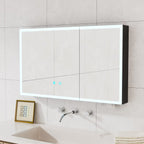 LED Bathroom Medicine Cabinet with Multi-Layer Storage - Aluminium