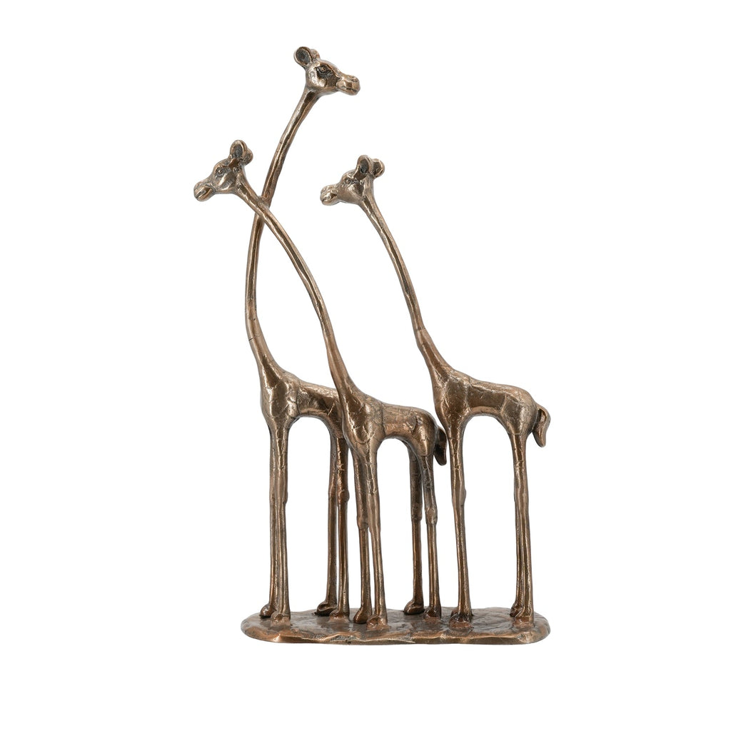 Giraffe Sculpture Animal Statue Decor with Antique Bronze Finish