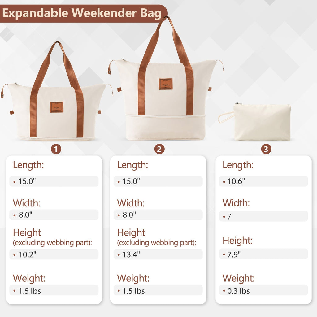 Brown & White Expandable Hardshell 6-Piece Luggage Set with TSA Locks