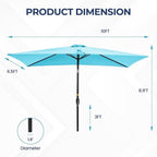 Rectangular Patio Umbrella with Crank Tilt - UV-Resistant Canopy