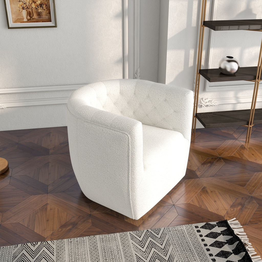 Ergonomic Design Swivel Chair with Tufted Accent - Multiple Colors