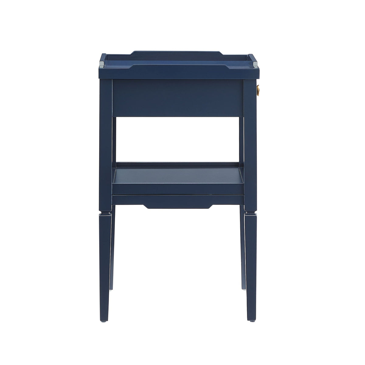 1 Drawer Nightstand with Solid Wood Frame - Blue, Dark Green, or White